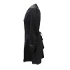 Women Steampunk Victorian Corset Riding Jacket Black Long Collared Ruffle Jacket Coat